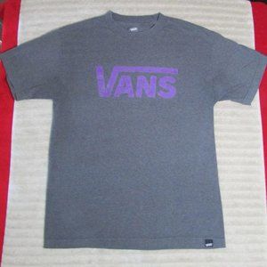 VANS Logo Gray / Purple Crew Neck T Shirt